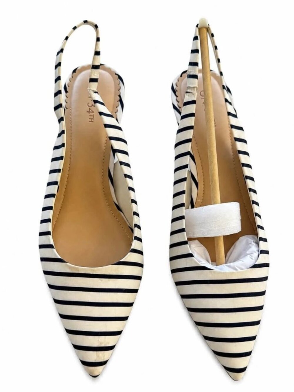 On 34th Monikaa Slingback Pumps – Navy Stripe – Women’s Size 10 M - Picture 3 of 5